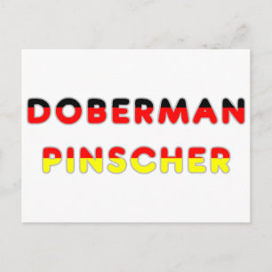 doberman pinscher flag in name postcard