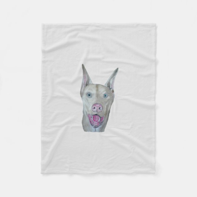 Doberman Pinscher Fleece Blanket (Front)