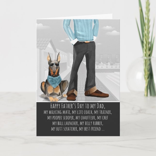Doberman Pinscher from the Dog Father's Day Funny Card (Front)