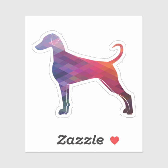 Doberman Pinscher Geometric Silhouette Purple (Sheet)