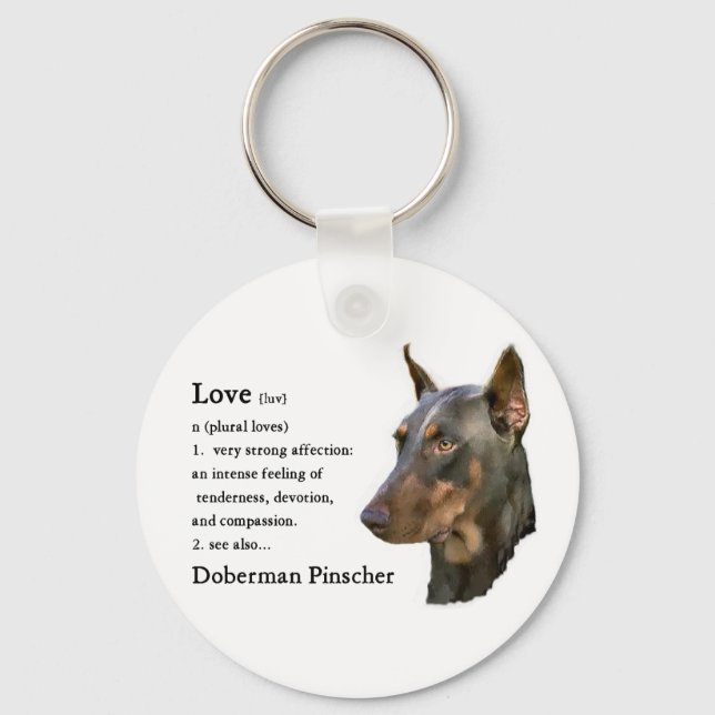 Doberman Pinscher Gifts Key Ring (Front)