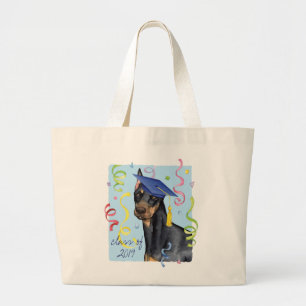 Doberman Pinscher Graduate Large Tote Bag