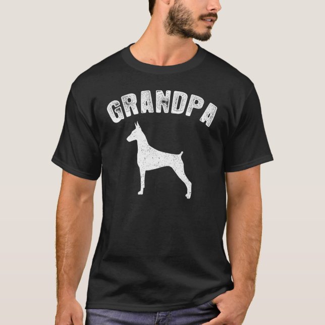 Doberman Pinscher Grandpa Matching Family T-Shirt (Front)