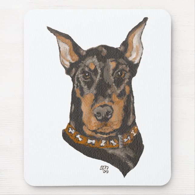 Doberman Pinscher Head Study Mouse Pad (Front)