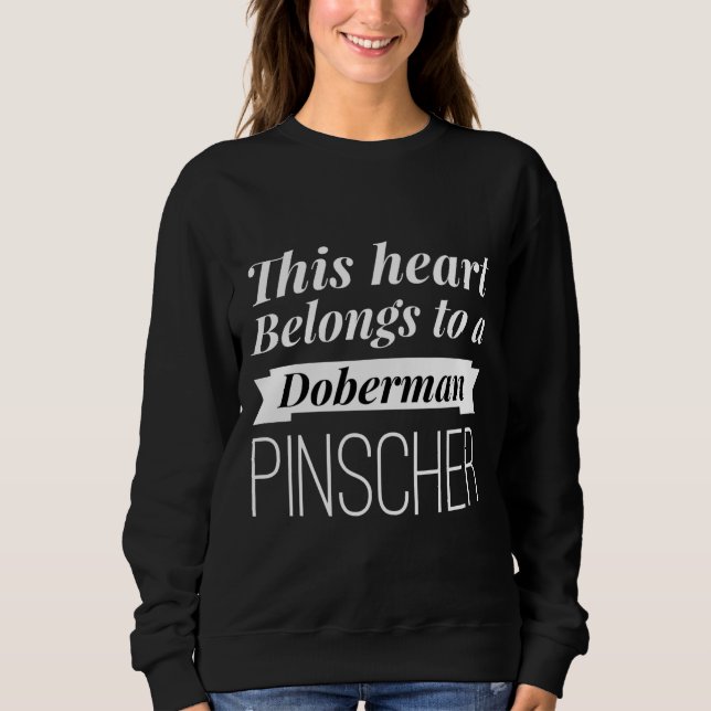 Doberman Pinscher Heart Fitted Scoop Sweatshirt (Front)
