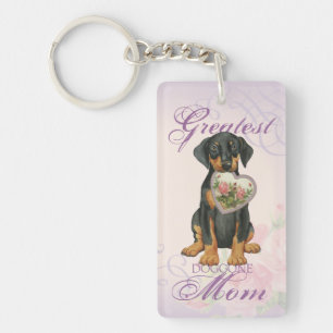 Doberman Pinscher Heart Mum Key Ring