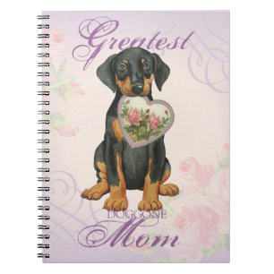 Doberman Pinscher Heart Mum Spiral Notebook