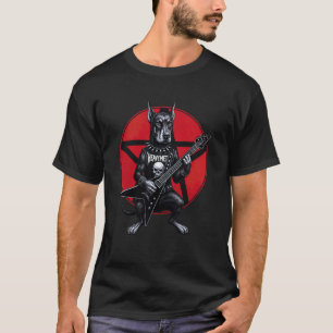 Doberman Pinscher Heavy Metal Guitar Rock Dog Love T-Shirt