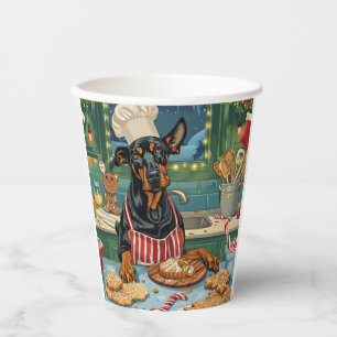 Doberman Pinscher Holiday Baking Festive Christmas Paper Cups