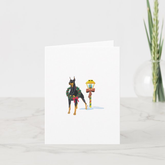 Doberman Pinscher Holiday Card (Front)