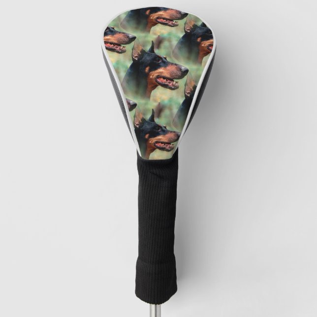 Doberman Pinscher in the Woods Golf Head Cover (Front)