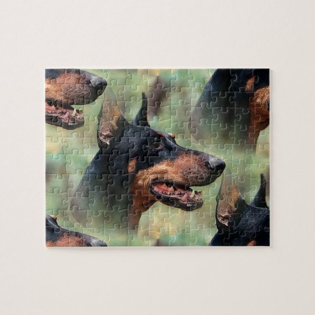 Doberman Pinscher in the Woods Jigsaw Puzzle (Horizontal)