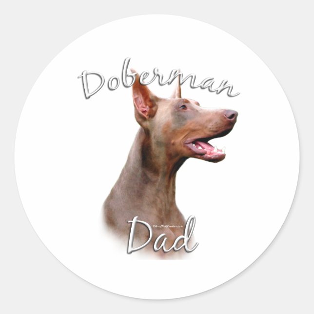 Doberman Pinscher (Isabella) Dad 2 Classic Round Sticker (Front)