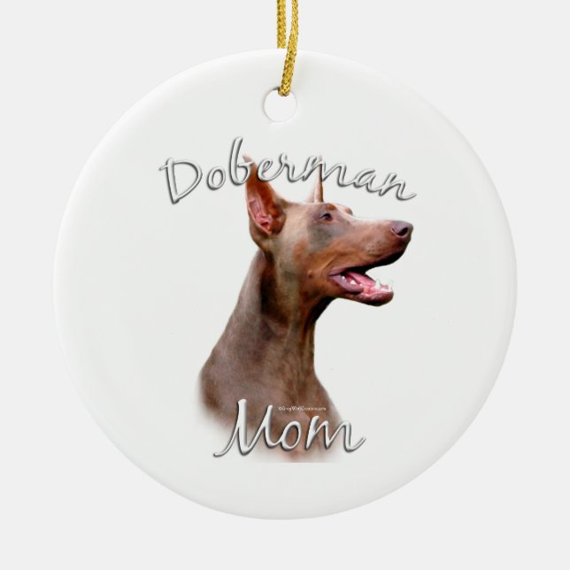 Doberman Pinscher (Isabella) Mum 2 Ceramic Tree Decoration (Front)