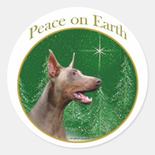 Doberman Pinscher (isabella) Peace Classic Round Sticker