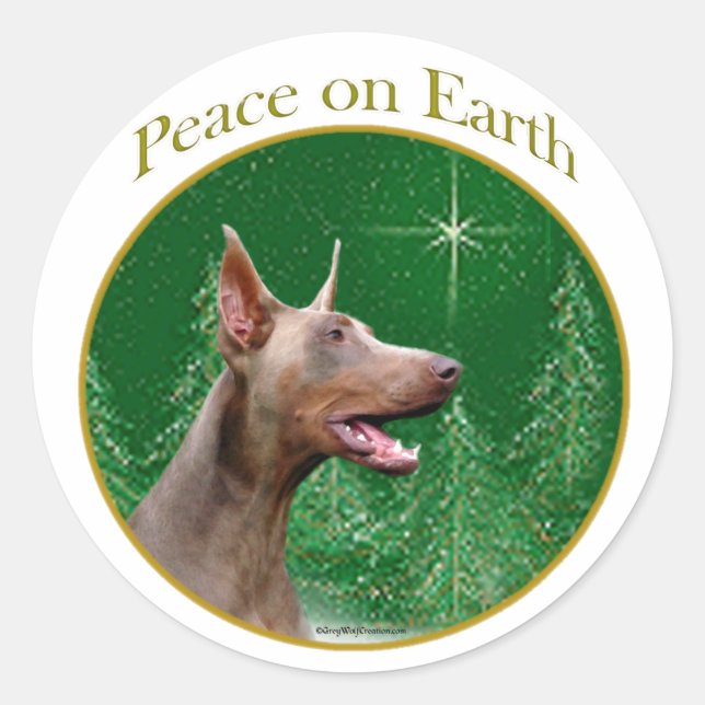Doberman Pinscher (isabella) Peace Classic Round Sticker (Front)