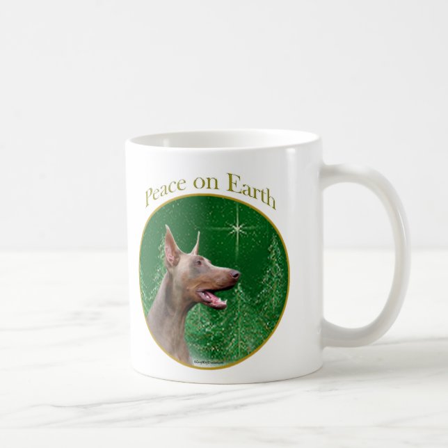 Doberman Pinscher (isabella) Peace Coffee Mug (Right)