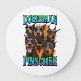 Doberman Pinscher Large Clock