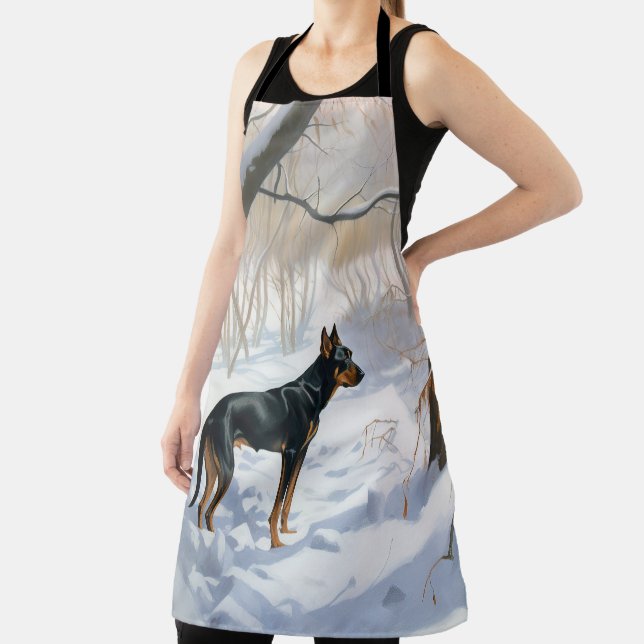 Doberman Pinscher Let It Snow Christmas Apron (Insitu)
