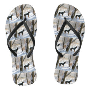 Doberman Pinscher Let It Snow Christmas Jandals