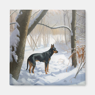 Doberman Pinscher Let It Snow Christmas Magnet