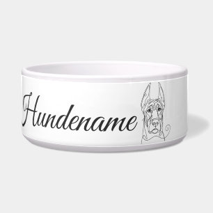 Doberman Pinscher Line Art personalized bowl