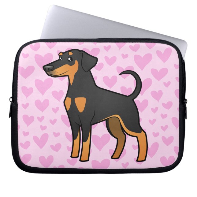 Doberman Pinscher Love (floppy ears) Laptop Sleeve (Front)