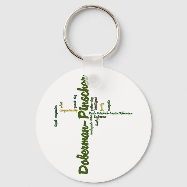 doberman pinscher mash up.png key ring (Front)