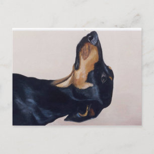 Doberman Pinscher Original Dog Art Postcard