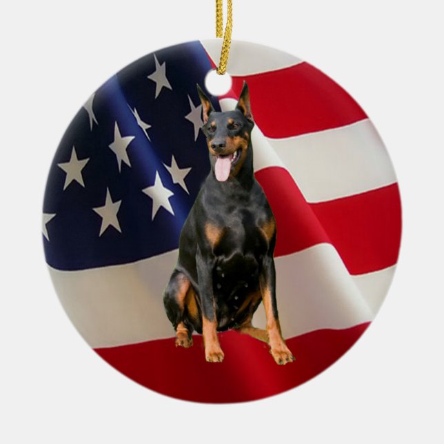 Doberman Pinscher Ornament (Front)