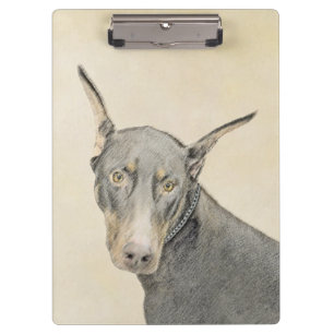 Doberman Pinscher Painting - Original Dog Art Clipboard