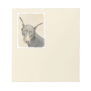 Doberman Pinscher Painting - Original Dog Art Notepad