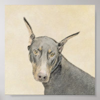 Doberman Pinscher Painting - Original Dog Art