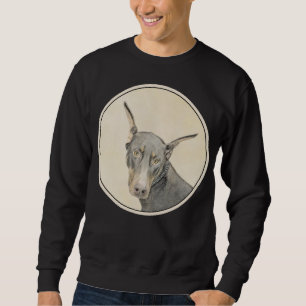Doberman Pinscher Painting - Original Dog Art Sweatshirt