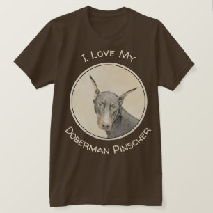 Doberman Pinscher Painting - Original Dog Art T-Shirt