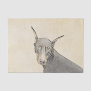 Doberman Pinscher Painting - Original Dog Art Tissue Paper