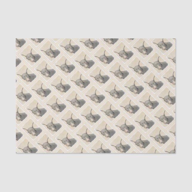 Doberman Pinscher Painting - Original Dog Art Tissue Paper (Front)