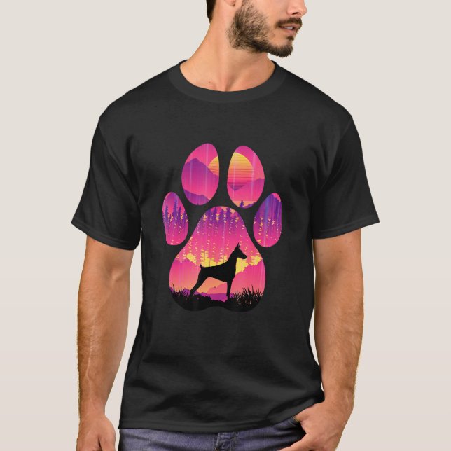 Doberman Pinscher Paw Mum Dad Dog  Women Men T-Shirt (Front)