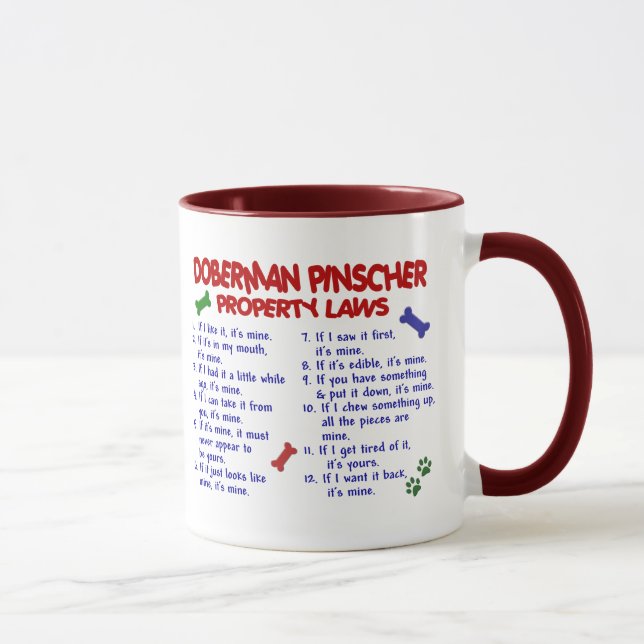 DOBERMAN PINSCHER Property Laws 2 Mug (Right)