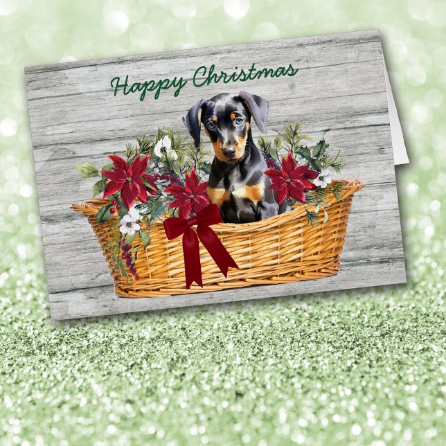 Doberman Pinscher Puppy Basket Holiday (Creator Uploaded)