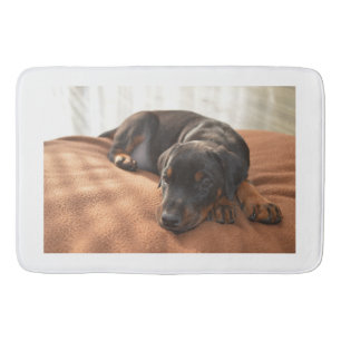 doberman-pinscher-puppy bath mat