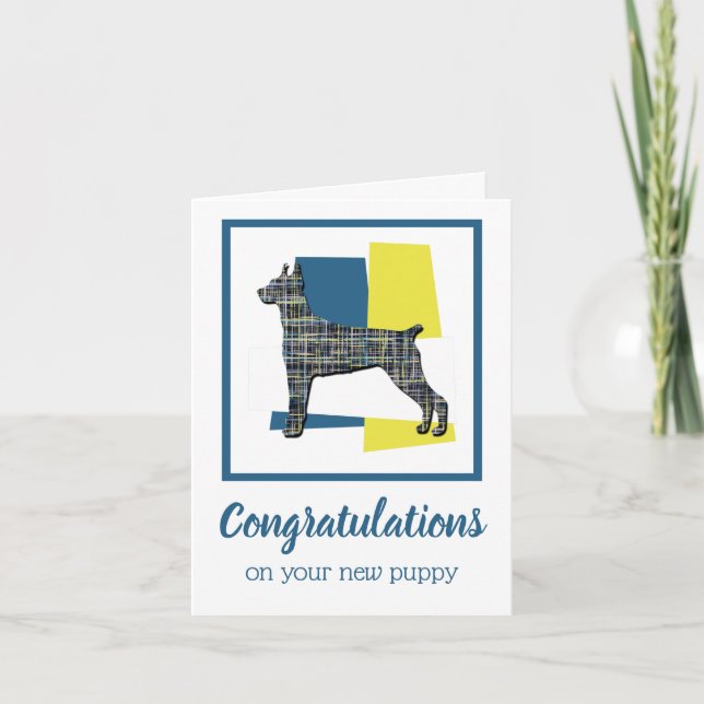 Doberman Pinscher Puppy Dog Congratulations Card (Front)