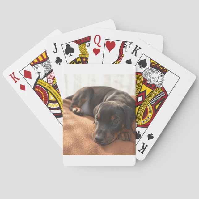 doberman-pinscher-puppy playing cards (Back)