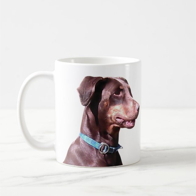 Doberman Pinscher Red Coffee Mug (Left)