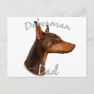 Doberman Pinscher (red) Dad 2 Postcard