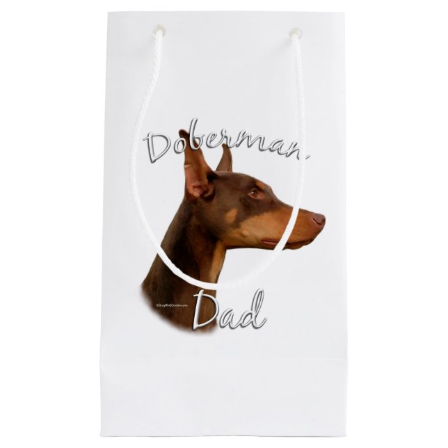 Doberman Pinscher (red) Dad 2 Small Gift Bag (Front)