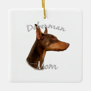 Doberman Pinscher (red) Mum 2 Ceramic Ornament