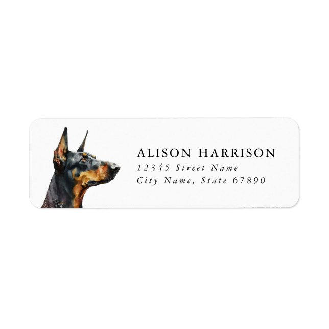 Doberman Pinscher Return Address Labels (Front)