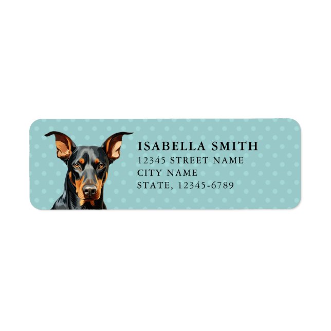 Doberman Pinscher Return Address Labels (Front)