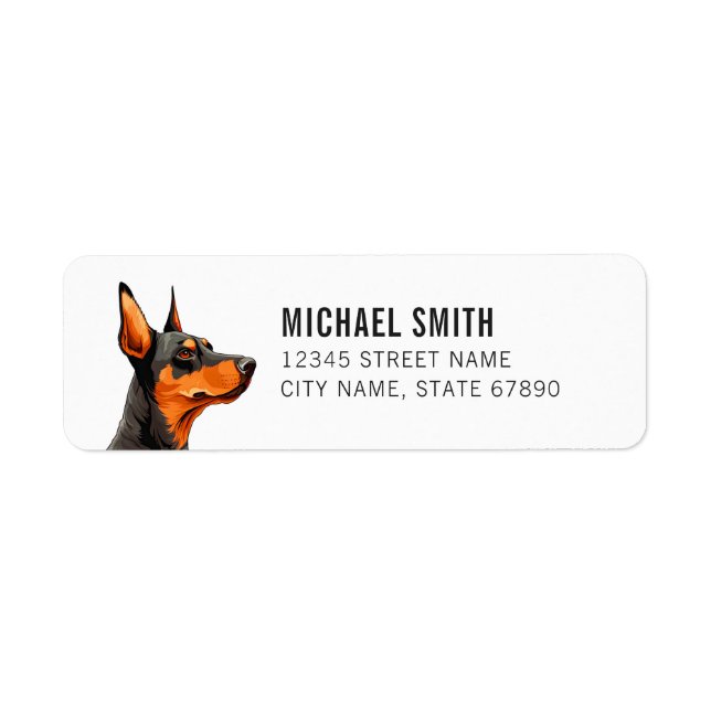 Doberman Pinscher Return Address Labels (Front)